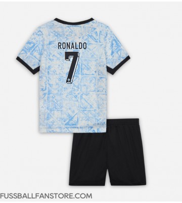Portugal Cristiano Ronaldo #7 Replik Auswärtstrikot Kinder EM 2024 Kurzarm (+ Kurze Hosen)